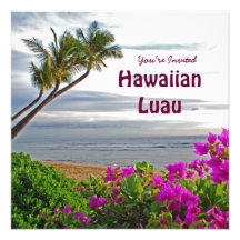 Invitation hawaïenne de partie de Luau