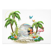 Invitation hawaïenne mignonne de Luau