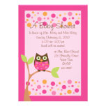Invitation-hotpink rose de baby shower de hibou pa