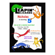 Invitation idiote d'anniversaire de lézard de saut