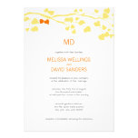 Invitation jaune et orange de modèle de mariage de
