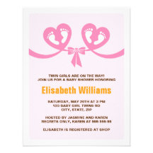 Invitation jumelle de baby shower de filles avec d