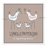 Invitation jumelle de douche de bébé d'oiseaux mod