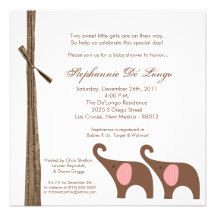 invitation jumelle de douche de la fille 5x5