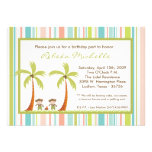 invitation jumelle de fête d'anniversaire de singe