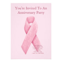 Invitation libre d'anniversaire de Cancer rose de 
