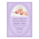 Invitation lilas de baptême d'ovales