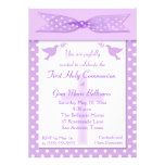 Invitation lilas de sainte communion de point de p