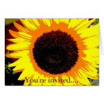 Invitation lumineuse de général de tournesol cartes de vœux