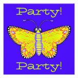 Invitation lumineuse de partie de papillon