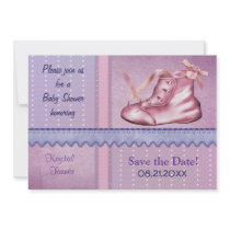 Invitation mauve de douche de rêves pour le bébé