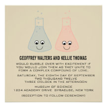 Invitation mignon de mariage de chimie