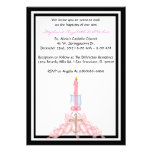 Invitation MIGNON rose de communion/baptême
