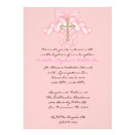 Invitation MIGNON rose de communion/baptême