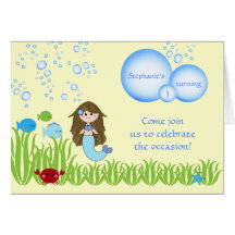 Invitation mignonne de fête d'anniversaire de fill carte de vœux