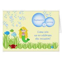 Invitation mignonne de fête d'anniversaire de fill carte de vœux