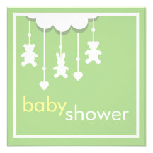 Invitation mobile de baby shower de vert doux de b