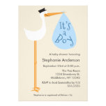 Invitation moderne de baby shower de cigogne - gar