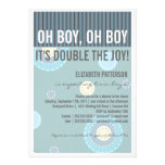 Invitation moderne de baby shower de garçon de jum