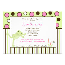 Invitation moderne de baby shower de grenouille de