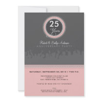 Invitation moderne de fête d'anniversaire (gris/ro