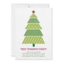 Invitation moderne de fête de vacances d'arbre de 
