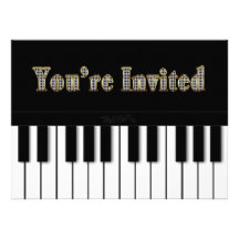 INVITATION MULTI DE BUT DE PIANO - OR