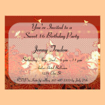Invitation multi florale orientale d'anniversaire  invitations