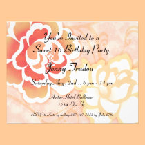 Invitation multi florale orientale d'anniversaire  invitations