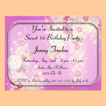 Invitation multi florale orientale d'anniversaire  invitations