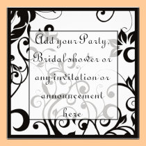 Invitation multi noire et blanche de but invitations
