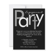 Invitation noire et blanche volumineuse de partie 