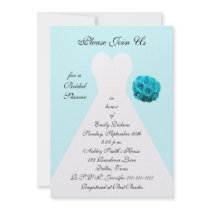 Invitation nuptiale bleue de douche -- Robe de mar
