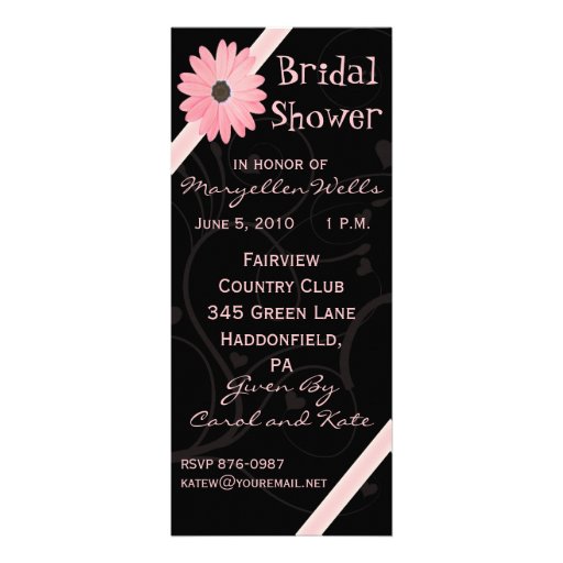 Invitation nuptiale de douche dans le rose et le n