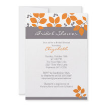 Invitation nuptiale de douche d'automne orange élé