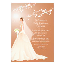 Invitation nuptiale de douche de Brown de jeune ma
