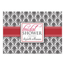 Invitation nuptiale de douche de damassé élégante 