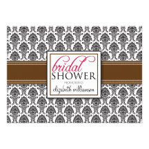 Invitation nuptiale de douche de damassé élégante 