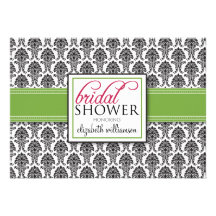Invitation nuptiale de douche de damassé élégante 