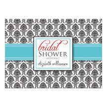 Invitation nuptiale de douche de damassé élégante 