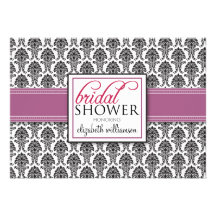 Invitation nuptiale de douche de damassé élégante 