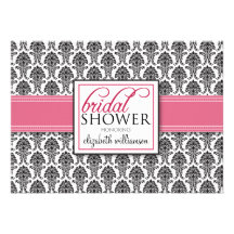 Invitation nuptiale de douche de damassé élégante 