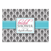 Invitation nuptiale de douche de damassé élégante 