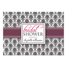 Invitation nuptiale de douche de damassé élégante 