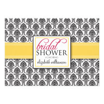 Invitation nuptiale de douche de damassé élégante 