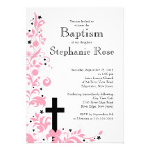 Invitation nuptiale de douche de fleur rose croisé