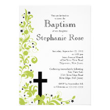 Invitation nuptiale de douche de fleur verte crois