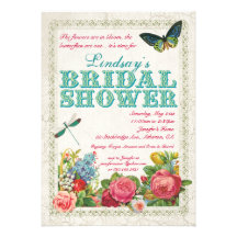 Invitation nuptiale de douche de jardin vintage
