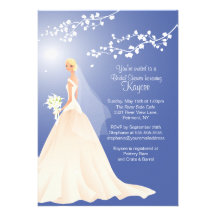Invitation nuptiale de douche de jeune mariée BLON