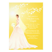 Invitation nuptiale de douche de jeune mariée jaun